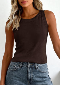 PRETTYGARDEN Tank Top for Women Summer Sleeveless Sweater Tops Spring Business Casual Work Shirts Ribbed Knit Blouses PRETTYGARDEN