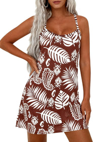 PRETTYGARDEN Women's Summer Dresses Casual Print Spaghetti Strap Sleeveless Sundress Beach Vacation Cover Ups PRETTYGARDEN