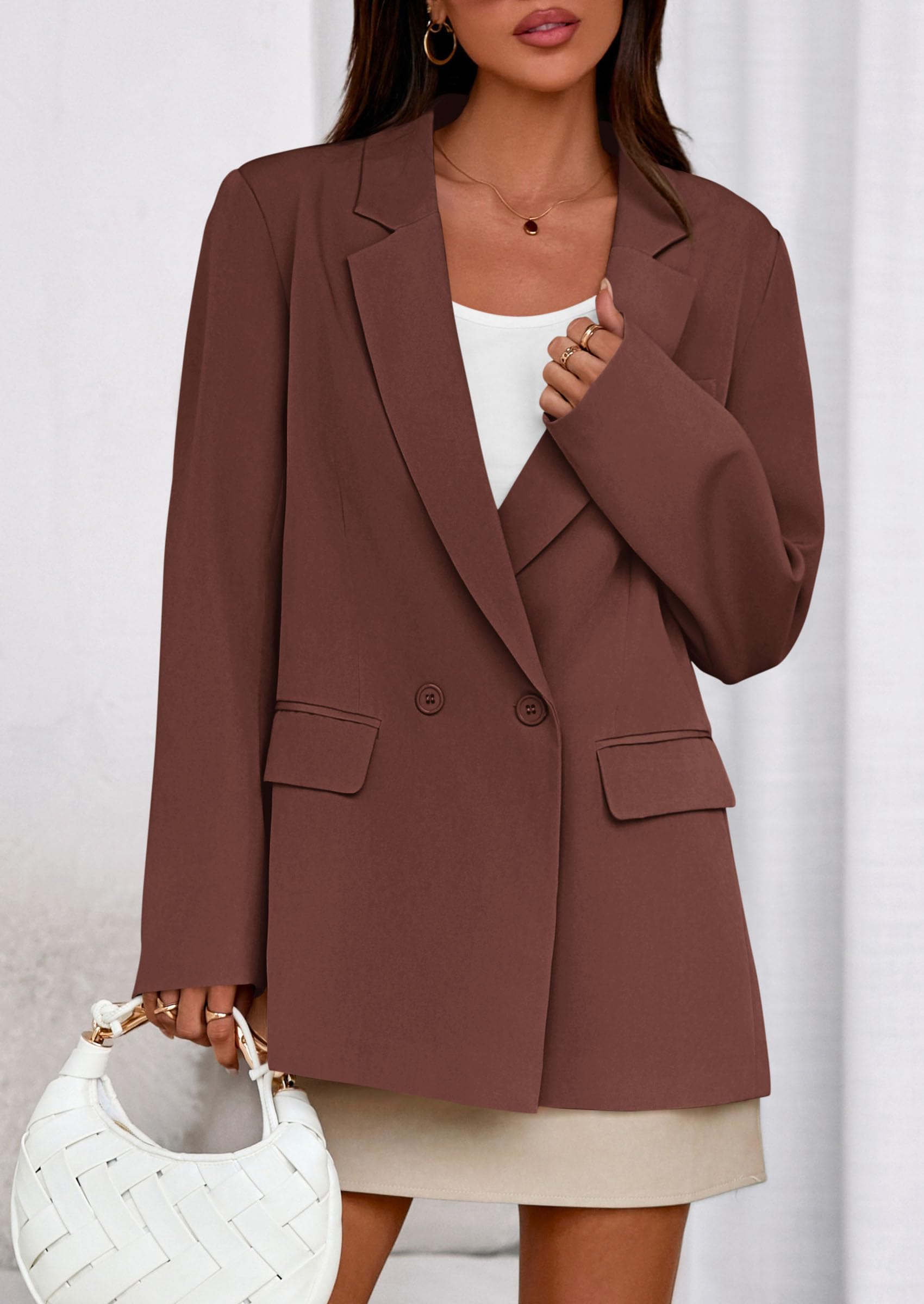 PRETTYGARDEN Fall Blazers for Women Business Casual Long Sleeve Lapel Pockets Dressy Suit Jackets Work Office Clothes PRETTYGARDEN