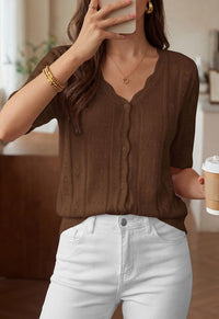 PRETTYGARDEN Womens Short Sleeve Crochet Knit Sweater Spring Fashion Button Down Lightweight Cardigans Summer Tops PRETTYGARDEN