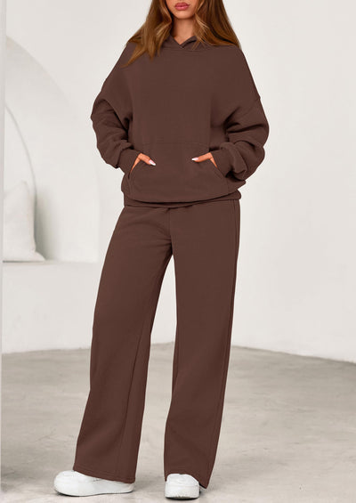 PRETTYGARDEN Women's 2 Piece Outfits Fall Sweatsuits Oversized Hoodies Wide Leg Sweatpants Tracksuits Lounge Matching Sets PRETTYGARDEN