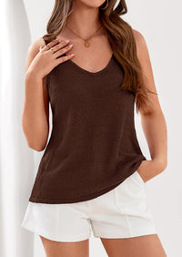 PRETTYGARDEN Women Summer Tank Tops Basic Sleeveless V Neck Light Sweater Vest Knit Crop Top Beach Vacation Clothes PRETTYGARDEN