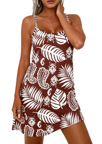 PRETTYGARDEN Women's Summer Dresses Casual Print Spaghetti Strap Sleeveless Sundress Beach Vacation Cover Ups PRETTYGARDEN