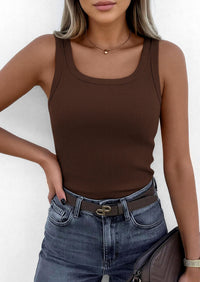 PRETTYGARDEN Womens Summer Tops Spring Cute Sleeveless Scoop Neck Workout Tank Top Casual Ribbed Knit Basic Cami Shirts PRETTYGARDEN