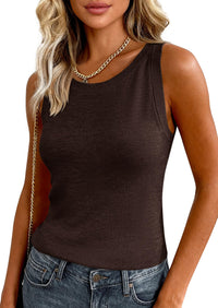 PRETTYGARDEN Tank Top for Women Summer Sleeveless Sweater Tops Spring Business Casual Work Shirts Ribbed Knit Blouses PRETTYGARDEN