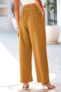 Causal Wide Leg Pants High Elastic Waisted Long Work Office Suit Pants