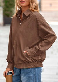 PRETTYGARDEN Women's Faux Suede Motorcycle Jacket Trendy Fall Fashion Oversized Zip Up Coats Winter Clothes Outerwear