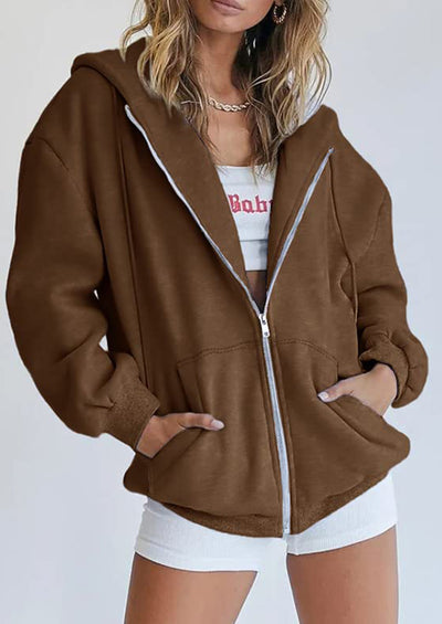 PRETTYGARDEN Women's Zip Up Y2K Hoodies Casual Long Sleeve Sweatshirts Fall Spring Track Jackets with Pockets