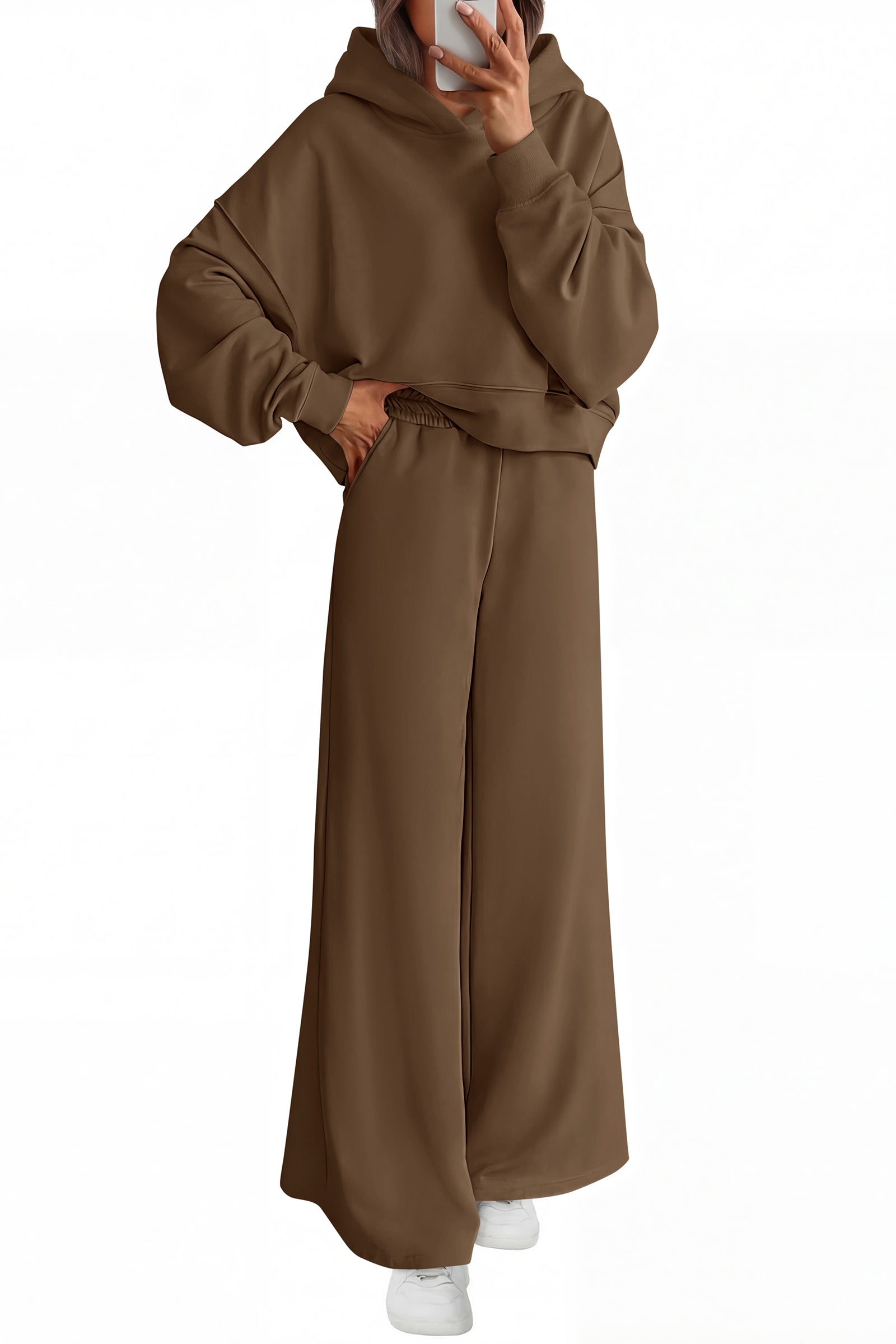 PRETTYGARDEN Women 2 Piece Lounge Sets Long Sleeve Hoodies Wide Leg Sweatpants Sweatsuits Workout Set Fall Outfits 2026