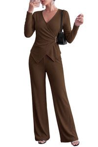 PRETTYGARDEN Women Fall 2 Piece LoungeWear Pant Sets