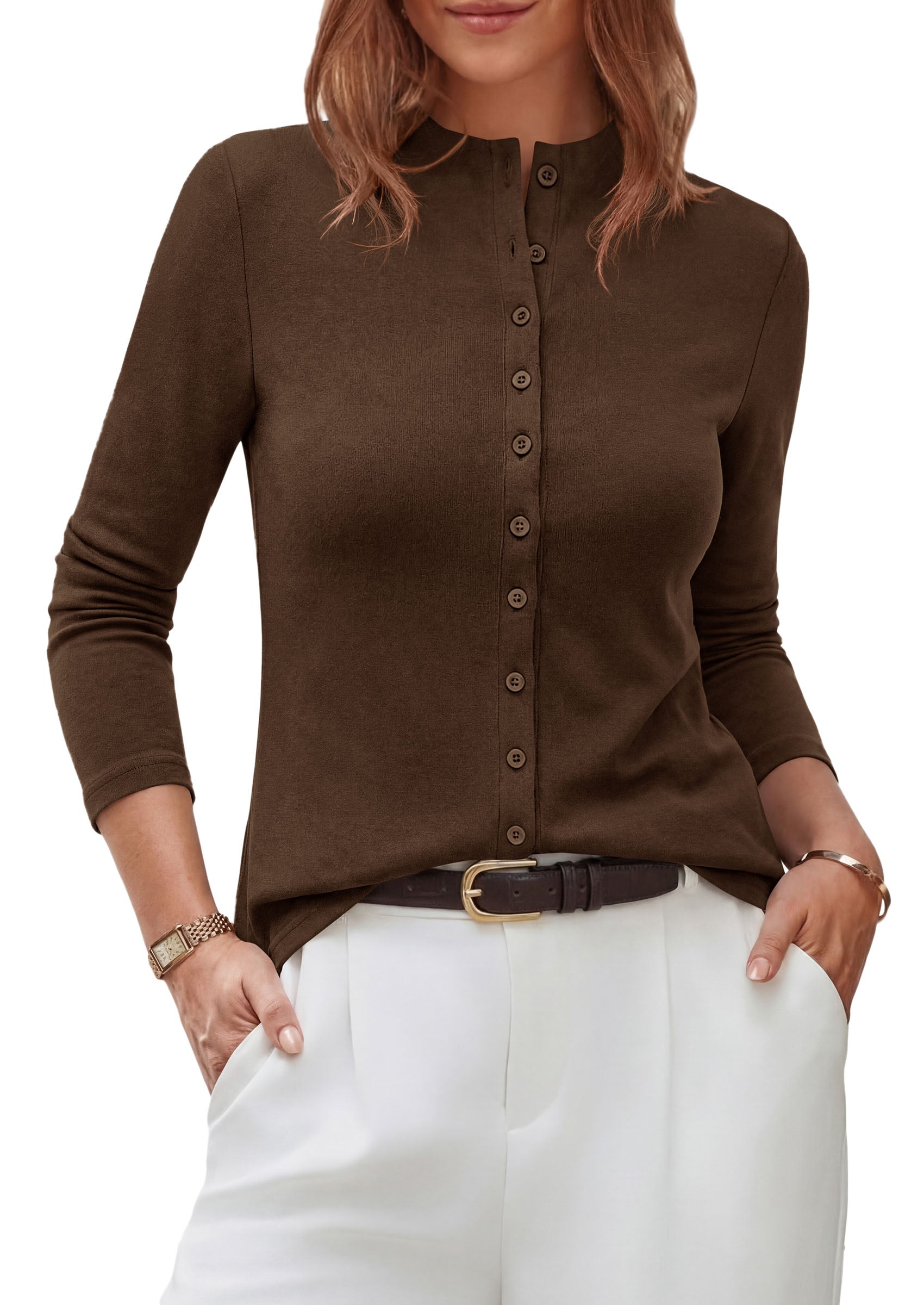 PRETTYGARDEN Womens Fall Lightweight Knit Cardigan Sweater | Button Down Long Sleeve Crew Neck,Soft Ribbed Knit Slim Fit,Business Casual Going Out Travel Outfits,Fashion Clothing 2026