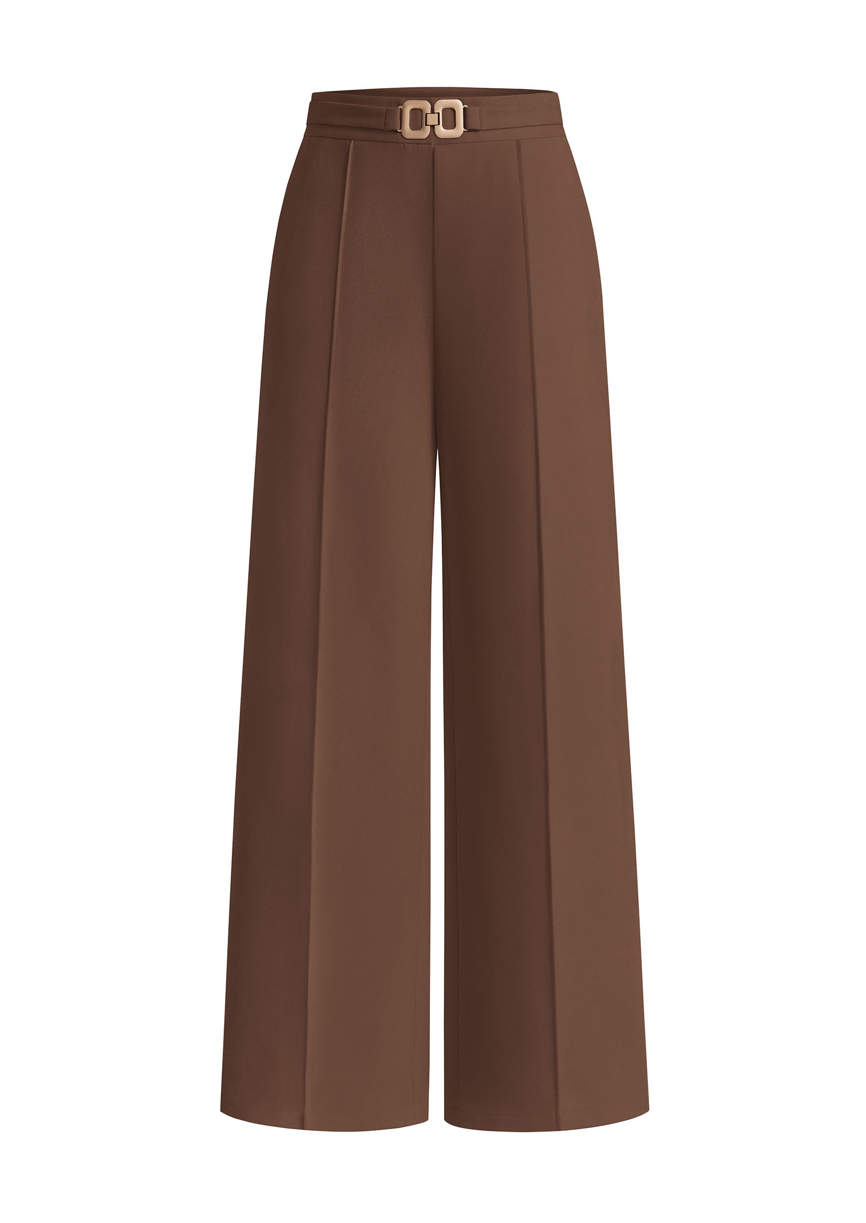 PRETTYGARDEN Women's High Waisted Dressy Casual Pants | Decoration Buckle,Front Seam Trousers with Pockets,Business Casual Outfits,Work Office Slacks,Daily Palazzo Pants All Season