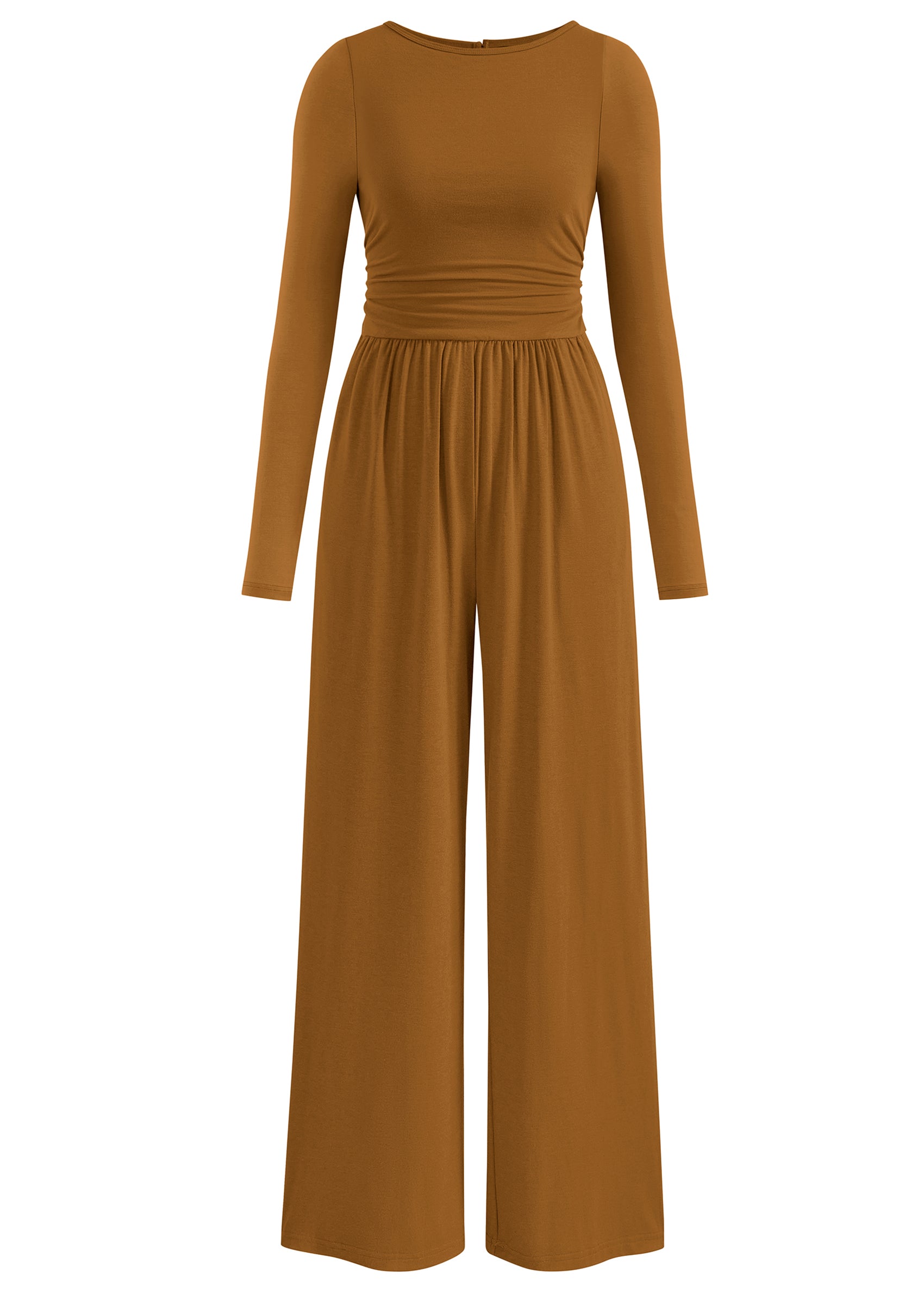 PRETTYGARDEN One Piece Jumpsuits for Women Dressy Casual Long Sleeve Crewneck Wide Leg Romper Overalls Spring Outfits 2026