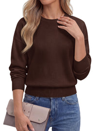 PRETTYGARDEN Womens Crewneck Long Sleeve Fall Sweaters  | Cinched Waist, Loose Fit, Knit Pullover Tops, Ribbed Hem, Basic Work Sweaters, Trendy Fall Outfits, Winter Layering Clothing