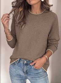 PRETTYGARDEN Womens Crewneck Fall Sweaters Pullover Tops | Soft Stretchy Knit,Reglan Long Sleeve,Ribbed Cuffs,Color Block,Casual Daily Outfits,Office Work Clothes,Winter Layering Wear