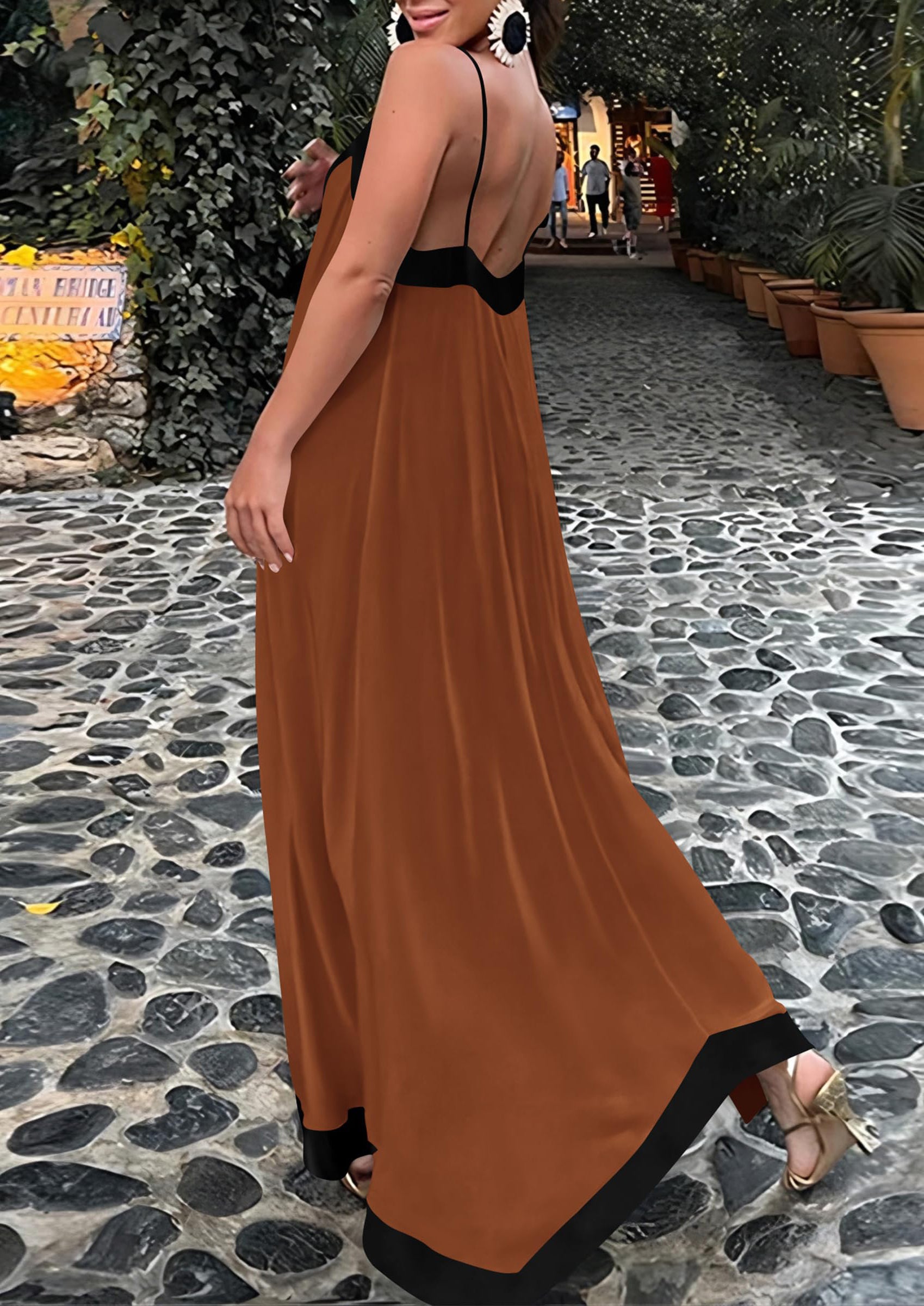 PRETTYGARDEN Women's Flowy Maxi Dress Summer Sleeveless V Neck Spaghetti Strap Elegant Wedding Party Dresses