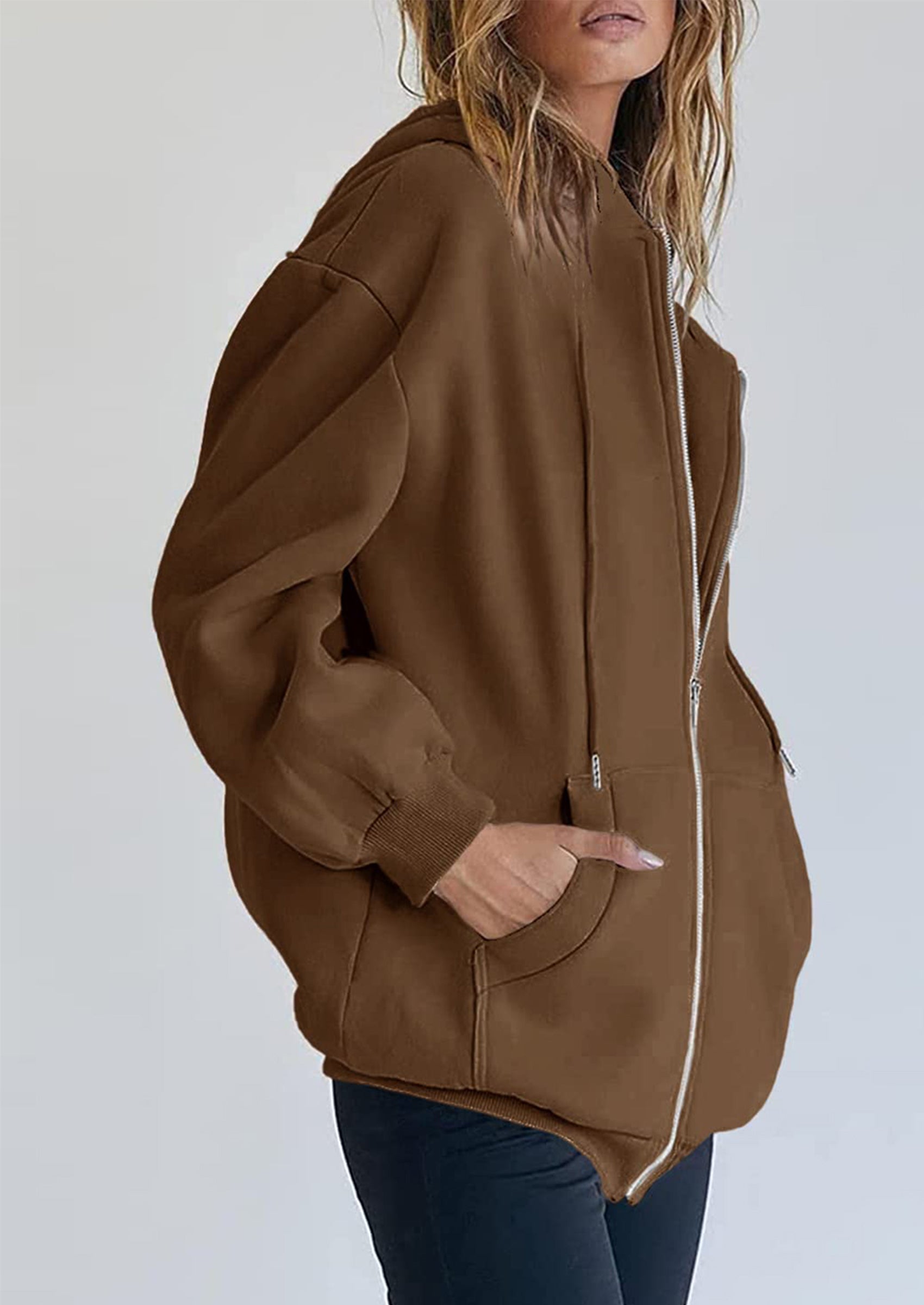 PRETTYGARDEN Women's Zip Up Y2K Hoodies Casual Long Sleeve Sweatshirts Fall Spring Track Jackets with Pockets