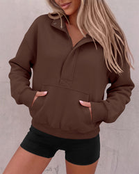 PRETTYGARDEN Womens Long Sleeve Quarter Zip Crop Sweatshirts | Mock Neck FLeece Sweatshirt, Button up Henley Neck Pullover, Relaxed Fit Cropped Tops, Casual Lounge Wear, Fall Outfits 2026
