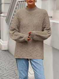 PRETTYGARDEN Womens Sweater 2026 Long Sleeve Crewneck Cable Knit Oversized Sweaters Pullover Exposed Seam Spring Outfits