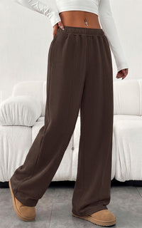 PRETTYGARDEN Fall Womens Sweatpants Baggy Wide Leg Pants with Pockets | Elastic Waist Loose Trousers Pants for Women, Pleated Front Soft Cotton Sweatpants Women, Fashion Outfits,Jogger Sweatpant