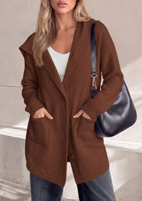 PRETTYGARDEN Women's Long Cardigans Hooded Chunky Sweaters  | Cozy Knit Jacket, Button up, Loose Fit, Pockets, Fall Coats, Trendy Casual, Going Out, Holiday Outfits, Winter Clothing