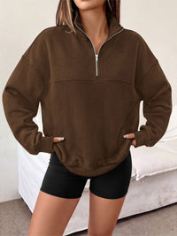 PRETTYGARDEN Women's Quarter Zip Fleece Pullover Sweatshirts | Oversized Half Zip Sweatshirt with Collar, Fleece Jacket, Trendy Long Sleeve Pullover Tops, Y2k Fashion Fall Outfits 2026