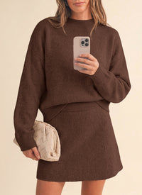 PRETTYGARDEN 2 Piece Sets For Women Sweater Mini Skirt Set