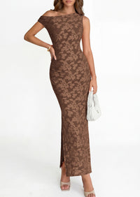 PRETTYGARDEN Womens Floral One Shoulder Maxi Dress 2026 Summer Spring Bodycon Ruched Side Slit Elegant Cocktail Party Dresses PRETTYGARDEN