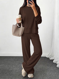 PRETTYGARDEN Womens 2 Piece Outfits Fall Sweatsuits Matching Lounge Sets  | Crewneck Long Sleeve Sweatshirt, Wide Leg Pants Sets with Pockets & Drawstring, Casual Tracksuit, Travel Airport Outfits 2026