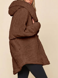 PRETTYGARDEN Women's Winter Warm Coats Hooded Faux Fur Sherpa Jacket  Fuzzy Fleece, Thumb Holes, Long Sleeve Pockets, Teddy Bear Jackets, Trendy Casual Fall Clothes, Holiday Going Out Outfits