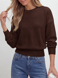 PRETTYGARDEN Womens Crewneck Long Sleeve Fall Sweaters  | Cinched Waist, Loose Fit, Knit Pullover Tops, Ribbed Hem, Basic Work Sweaters, Trendy Fall Outfits, Winter Layering Clothing
