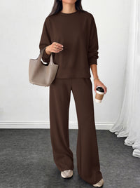 PRETTYGARDEN Womens 2 Piece Outfits Fall Sweatsuits Matching Lounge Sets  | Crewneck Long Sleeve Sweatshirt, Wide Leg Pants Sets with Pockets & Drawstring, Casual Tracksuit, Travel Airport Outfits 2026