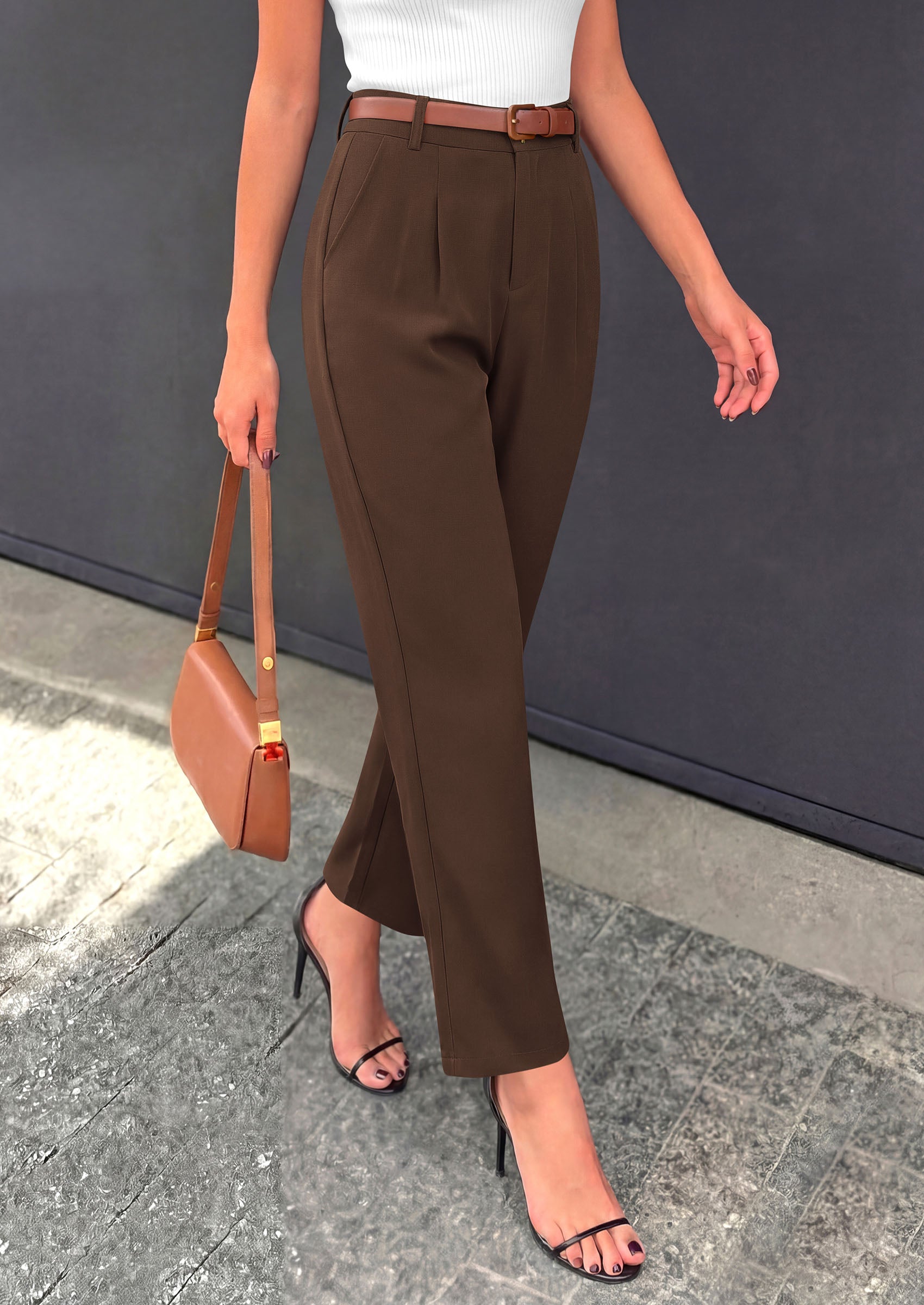 PRETTYGARDEN Womens Dress Pants Summer 2026 Work Clothes Tapered High Waisted Trousers Slacks Pockets Business Casual Outfits