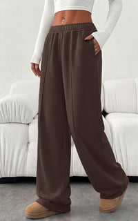 PRETTYGARDEN Fall Womens Sweatpants Baggy Wide Leg Pants with Pockets | Elastic Waist Loose Trousers Pants for Women, Pleated Front Soft Cotton Sweatpants Women, Fashion Outfits,Jogger Sweatpant