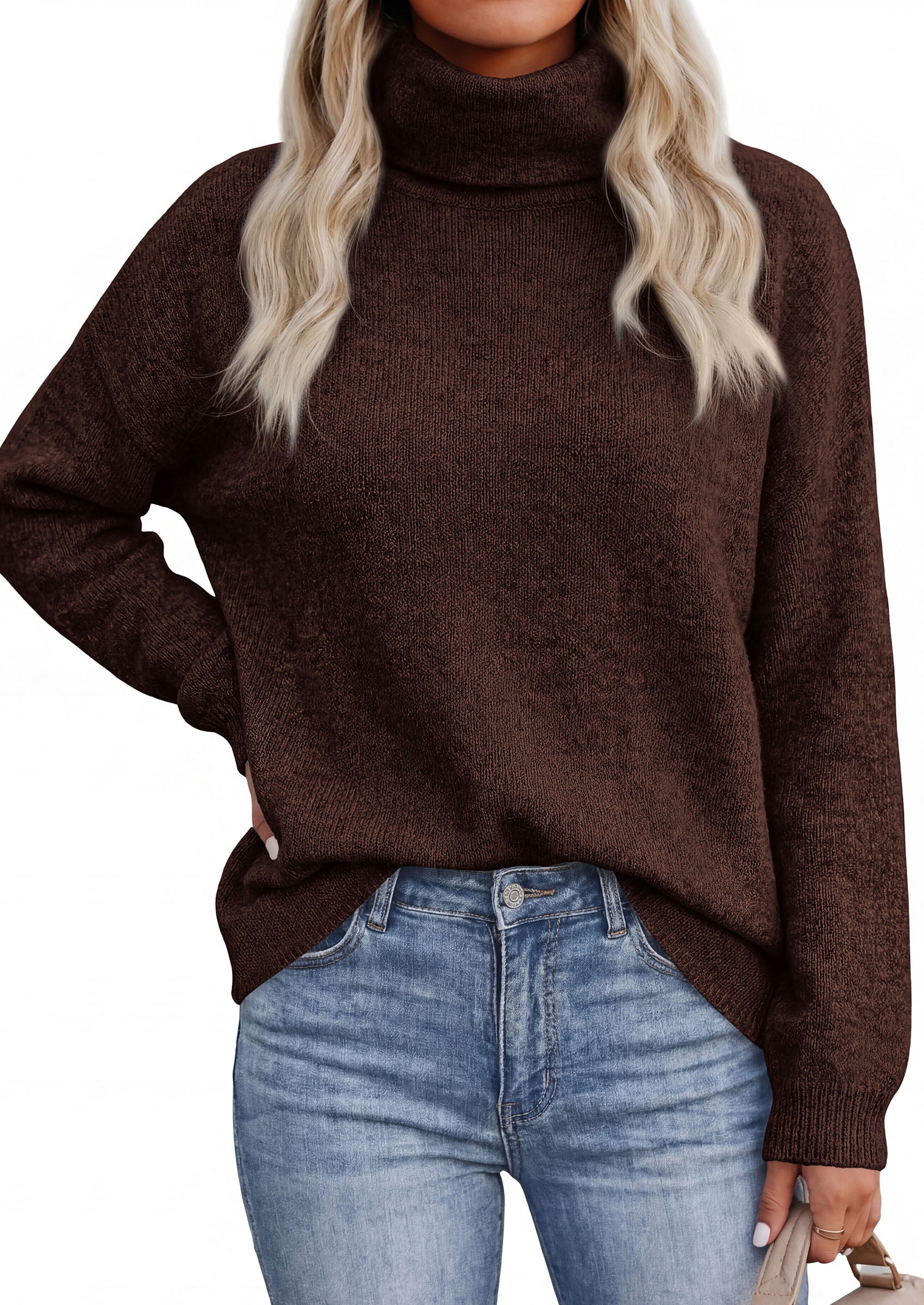 PRETTYGARDEN Women's Winter Turtleneck Sweaters Oversized Warm Pullover  Cozy Chunky Knit Sweater, Long Sleeve Tunic, Loose Fit Dressy Casual Tops, Trendy Fall Fashion Clothing, Holiday Outfits