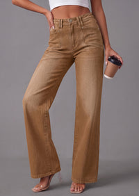 PRETTYGARDEN High Waisted Wide Leg Jeans for Women 2026 Trendy Baggy Straight Leg Stretchy Summer Denim Pants with Pockets