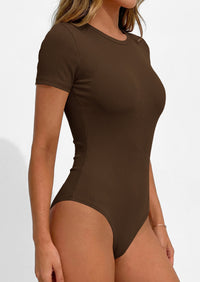 PRETTYGARDEN Body Suits for Womens Summer Tops 2026 Casual Short Sleeve Ribbed Fitted Basic Tee Shirts Spring Fashion Clothes PRETTYGARDEN