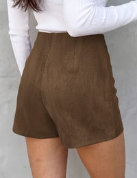 PRETTYGARDEN Fall Mini Skirts for Women 2026 Trendy High Waisted Asymmetrical Knit Suede Skirt Shorts Cute Y2k Outfits