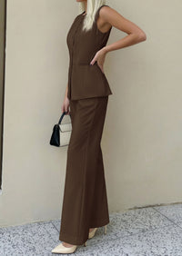 PRETTYGARDEN Women's 2 Piece Sets Summer 2026 Work Clothes Sleeveless Blazer Vest Pants Suits Spring Business Casual Outfits PRETTYGARDEN