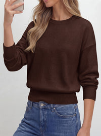 PRETTYGARDEN Womens Crewneck Long Sleeve Fall Sweaters  | Cinched Waist, Loose Fit, Knit Pullover Tops, Ribbed Hem, Basic Work Sweaters, Trendy Fall Outfits, Winter Layering Clothing
