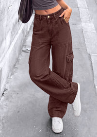 PRETTYGARDEN Barrel Pants Women Wide Leg Baggy Denim Jeans  Relaxed Fit,Utility Pockets,Loose Streetwear,Boyfriend Style,Y2K Outfits,Fashion Cargo Pants,Fall Clothes