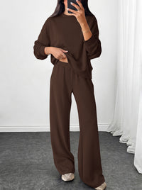 PRETTYGARDEN Womens 2 Piece Outfits Fall Sweatsuits Matching Lounge Sets  | Crewneck Long Sleeve Sweatshirt, Wide Leg Pants Sets with Pockets & Drawstring, Casual Tracksuit, Travel Airport Outfits 2026