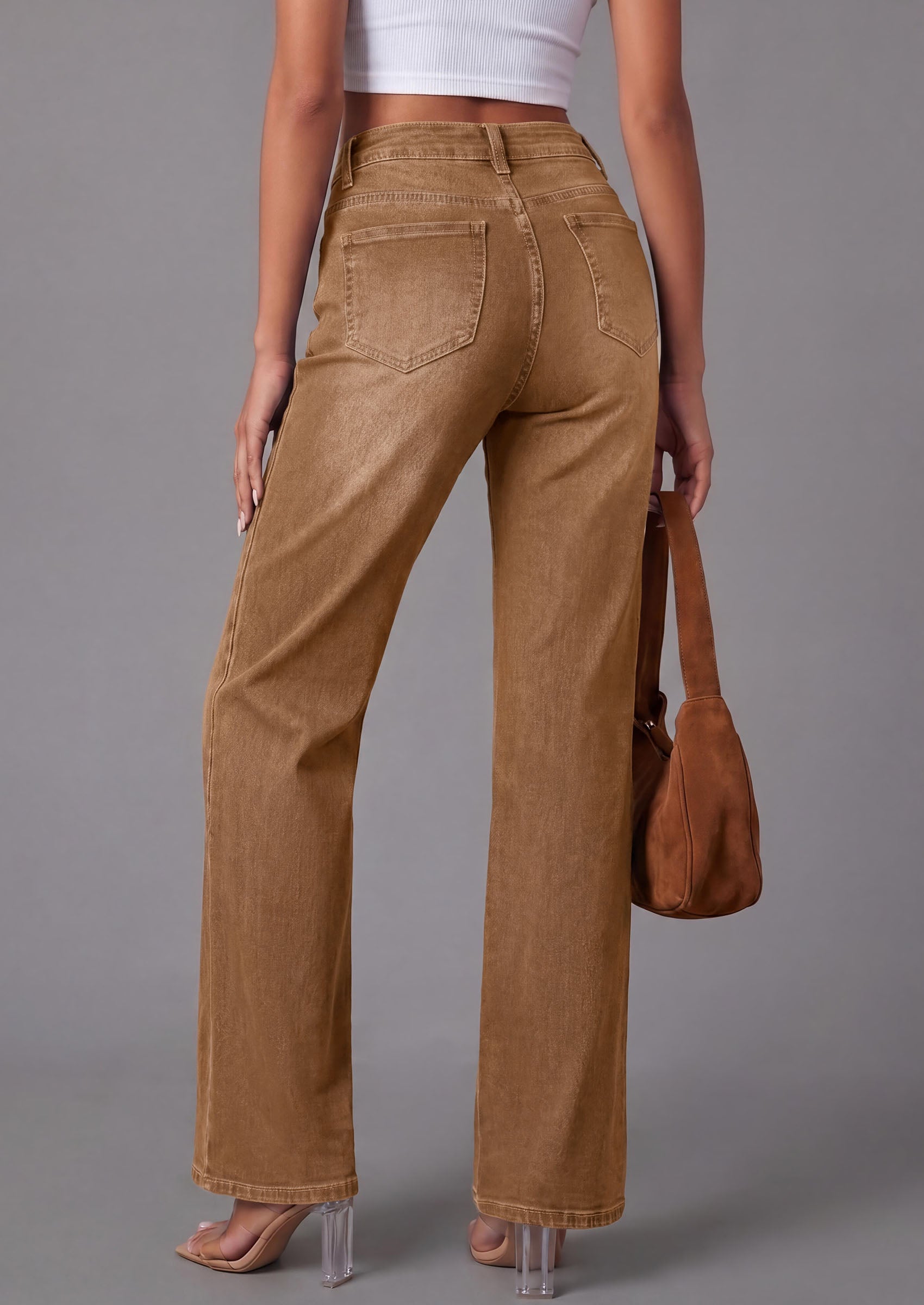 PRETTYGARDEN High Waisted Wide Leg Jeans for Women 2026 Trendy Baggy Straight Leg Stretchy Summer Denim Pants with Pockets