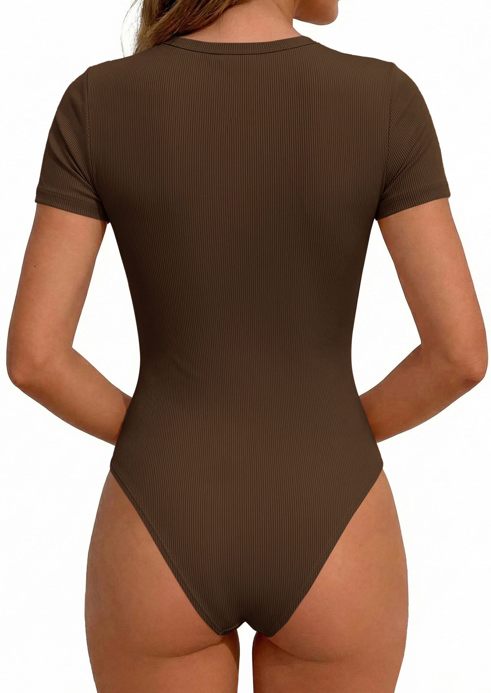 PRETTYGARDEN Body Suits for Womens Summer Tops 2026 Casual Short Sleeve Ribbed Fitted Basic Tee Shirts Spring Fashion Clothes PRETTYGARDEN