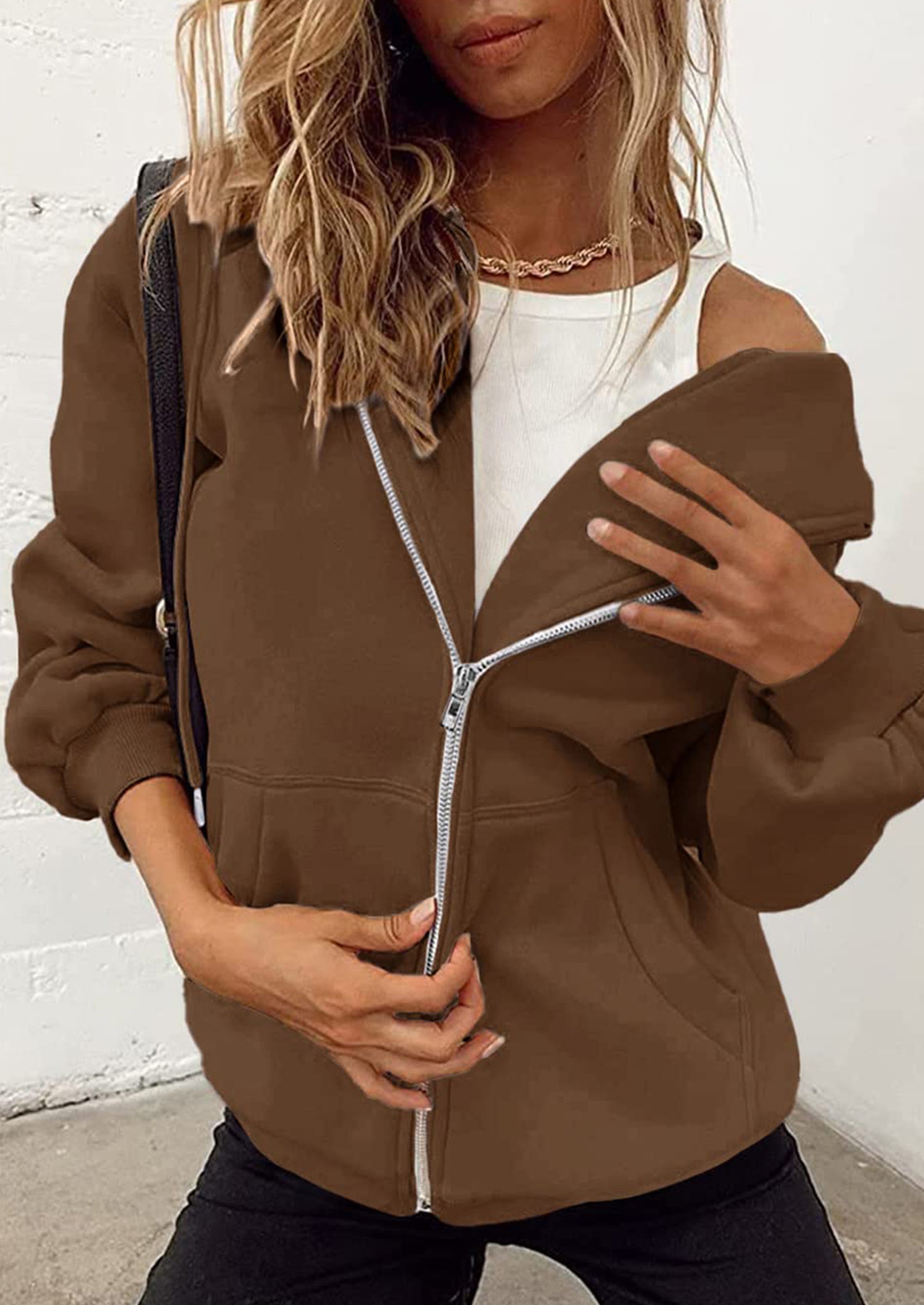 PRETTYGARDEN Women's Zip Up Y2K Hoodies Casual Long Sleeve Sweatshirts Fall Spring Track Jackets with Pockets