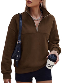 PRETTYGARDEN Women's Quarter Zip Fleece Pullover Sweatshirts | Oversized Half Zip Sweatshirt with Collar, Fleece Jacket, Trendy Long Sleeve Pullover Tops, Y2k Fashion Fall Outfits 2026
