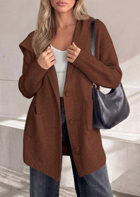 PRETTYGARDEN Women's Long Cardigans Hooded Chunky Sweaters  | Cozy Knit Jacket, Button up, Loose Fit, Pockets, Fall Coats, Trendy Casual, Going Out, Holiday Outfits, Winter Clothing