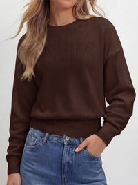 PRETTYGARDEN Womens Crewneck Long Sleeve Fall Sweaters  | Cinched Waist, Loose Fit, Knit Pullover Tops, Ribbed Hem, Basic Work Sweaters, Trendy Fall Outfits, Winter Layering Clothing