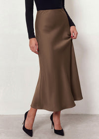 PRETTYGARDEN Women's 2026 Fall Fashion Maxi Long Skirts Trendy Silk Satin High Waisted A Line Mermaid Business Casual Outfits