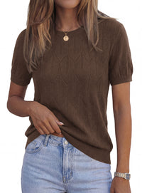 PRETTYGARDEN Women's 2026 Spring Short Sleeve Sweater Knit Going Out Tops Work Shirts Trendy Summer Business Casual Outfits